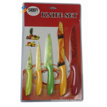 5PCS Colorful Plastic Handle Kitchen Knife (SE150003)